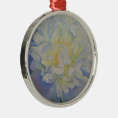 白エレガント黄桃色フローラ水色 メタルオーナメント (右)