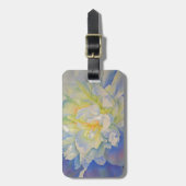 白エレガント黄桃色フローラ水色 ラゲッジタグ (正面縦)