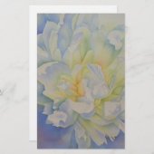 白エレガント黄桃色フローラ水色 便箋 (正面/裏面)