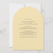 白エレガント黄金ゴールド花詳細結婚ズ 招待状 (裏面)