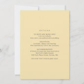 白エレガント黄金ゴールド花詳細結婚ズ 招待状 (裏面)