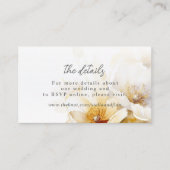 白エレガント黄金ゴールド花詳細 エンクロージャーカード (正面)