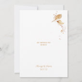 白エレガント黄金ブルゴーニュのウォーター結婚カラー 招待状 (裏面)