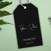 白エレガント黒お結婚礼 ギフトタグ