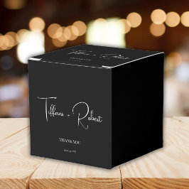 白エレガント黒お結婚礼 フェイバーボックス