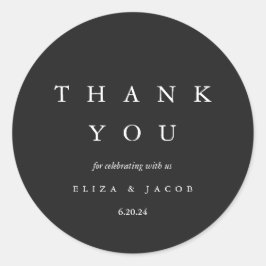 白エレガント黒お結婚礼 ラウンドシール