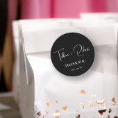 白エレガント黒お結婚礼 ラウンドシール