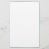 白エレガント黒と金ゴールド名縁どモノグラム 便箋 (裏面)