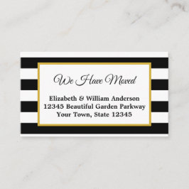 白エレガント黒に動ストライプのいた エンクロージャーカード