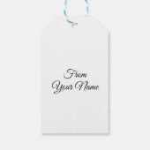 白エレガント黒のクリパーソナライズされたスマス ギフトタグ (裏面)
