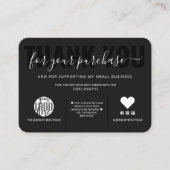 白エレガント黒のスクリプトロゴお客様ありがとうございます 名刺 (正面)