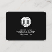 白エレガント黒のスクリプトロゴお客様ありがとうございます 名刺 (裏面)