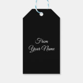 白エレガント黒のスノーフレークパーソナライズされた ギフトタグ (裏面)