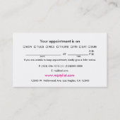 白エレガント黒のダマスク(ホットピンクリボン付き) 予約カード (裏面)