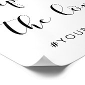 白エレガント黒のハッシュタ結婚グ記号 ポスター (角)