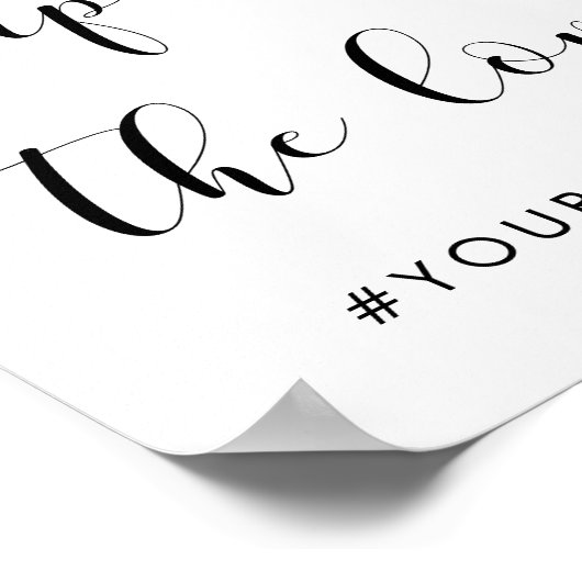 白エレガント黒のハッシュタ結婚グ記号 ポスター (角)