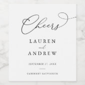 白エレガント黒のワ結婚インラベル ワインラベル (シングルラベル)