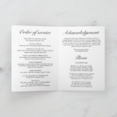 白エレガント黒の写真葬儀 プログラム (内部)