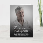 白エレガント黒の写真葬儀 プログラム (正面)