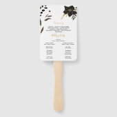 白エレガント黒の写結婚真ファン ハンドファン (裏面)