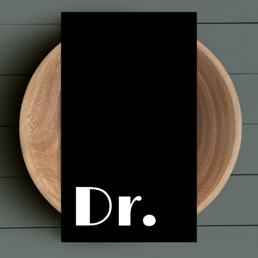 白エレガント黒の医療従事者 名刺