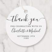 白エレガント黒の台本あり結婚 フェイバータグ (裏面)