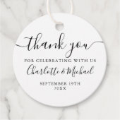 白エレガント黒の台本あり結婚 フェイバータグ (正面)