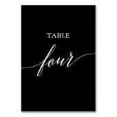 白エレガント黒の書道表4 テーブルナンバー (裏面)