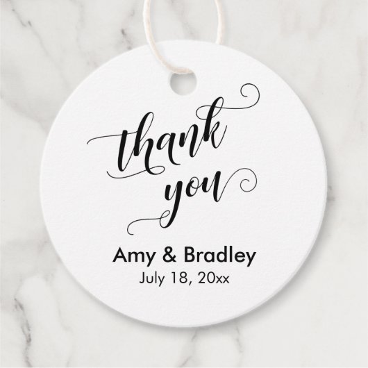 白エレガント黒の結婚礼 フェイバータグ (正面)