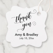 白エレガント黒の結婚礼 フェイバータグ (裏面)