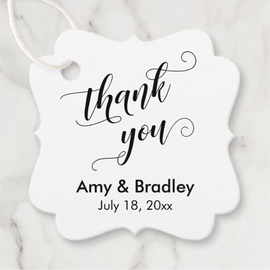 白エレガント黒の結婚礼 フェイバータグ (正面)