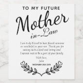 白エレガント黒の義母の贈り結婚物 ワインラベル (シングルラベル)