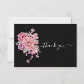 白エレガント黒の葬儀サンキューカード サンキューカード (裏面)