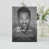 白エレガント黒の追悼写真 サンキューカード (スタンド正面)