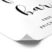 白エレガント黒オープンバー結婚徴候 ポスター (角)