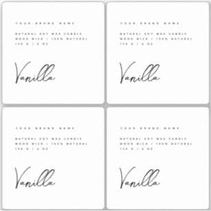 白エレガント黒キャンドル製品ラベル シール