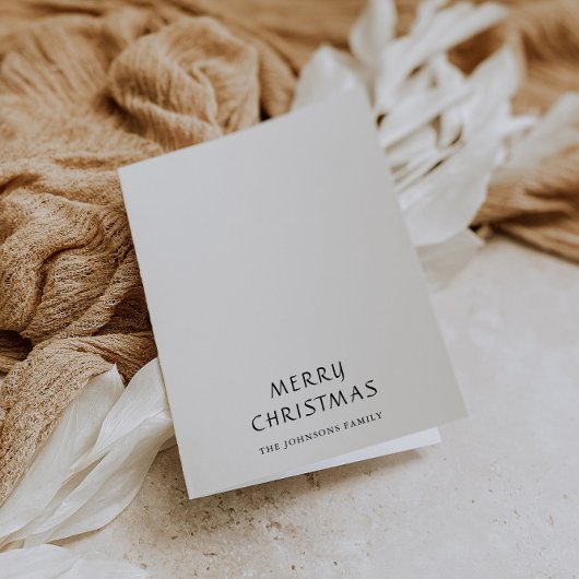 白エレガント黒クリスマス シーズンカード