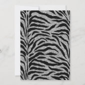 白エレガント黒ゼブラ結婚ズ 招待状 (裏面)
