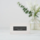 白エレガント黒プラークの薄い銀ストライプの印 名刺 (スタンド正面)