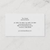 白エレガント黒プラークの薄い銀ストライプの印 名刺 (裏面)