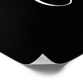 白エレガント黒ボホ結婚の歓迎サイン ポスター (角)