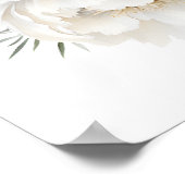 白エレガント黒ボホ結婚の歓迎サイン ポスター (角)