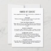 白エレガント黒モダン写真葬儀プログラム (裏面)