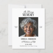 白エレガント黒モダン写真葬儀プログラム (正面)