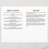 白エレガント黒モダン写真葬儀プログラム (裏面)