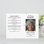 白エレガント黒モダン写真葬儀プログラム (スタンド正面)