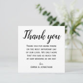 白エレガント黒モダン婚披露宴 サンキューカード (スタンド正面)