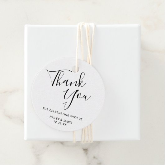 白エレガント黒モダン結婚の フェイバータグ (インサイチュ)