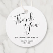 白エレガント黒モダン結婚の フェイバータグ (正面)