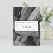 白エレガント黒ワインのコ結婚ルクカード 招待状 (スタンド正面)